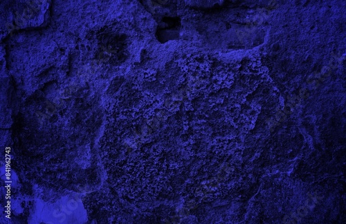 Dark blue color with an old grunge wall concrete texture as a background. Beautiful Decorative Navy Blue Stucco Wall Background. Art Abstract Grunge Texture Web Banner With Copy Space for design