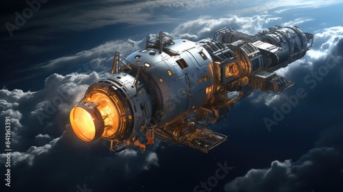 spaceship in the sky © Wallpaper