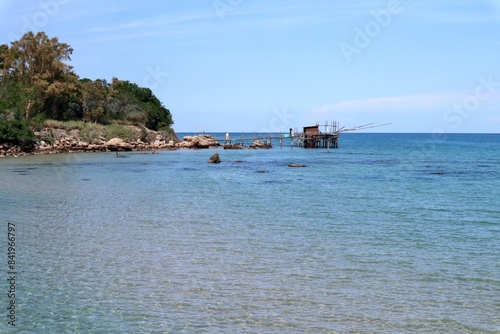 Obraz na płótnie Vasto Marina - Trabocco di Trave dal Lungomare Cordella w salonie