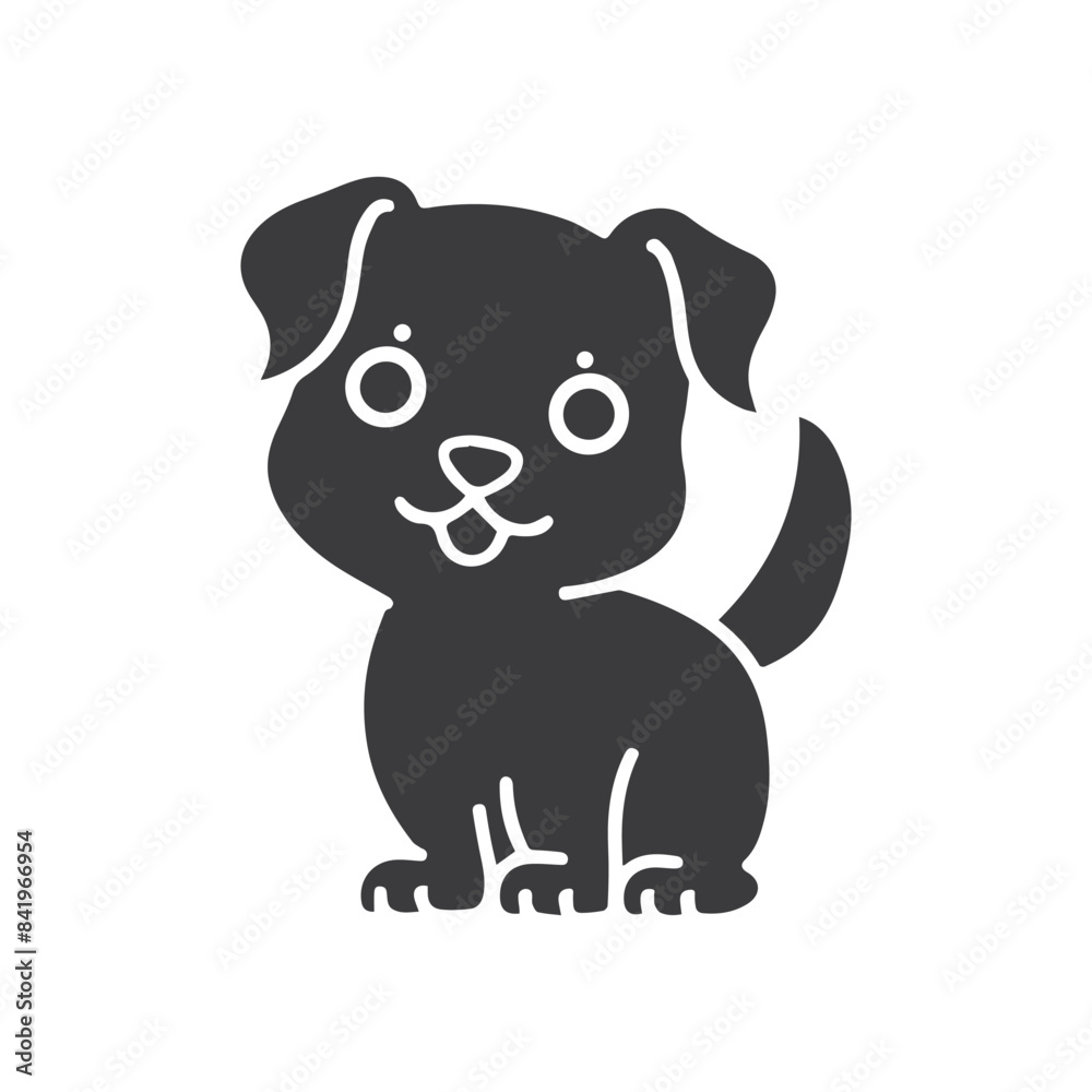 Fototapeta premium A cute dog silhouette vector design,
