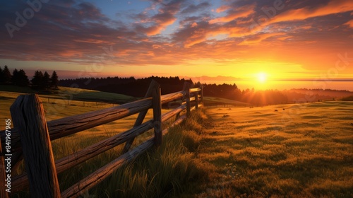 sunset over the fence