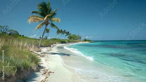 A serene coastal landscape with sandy beaches