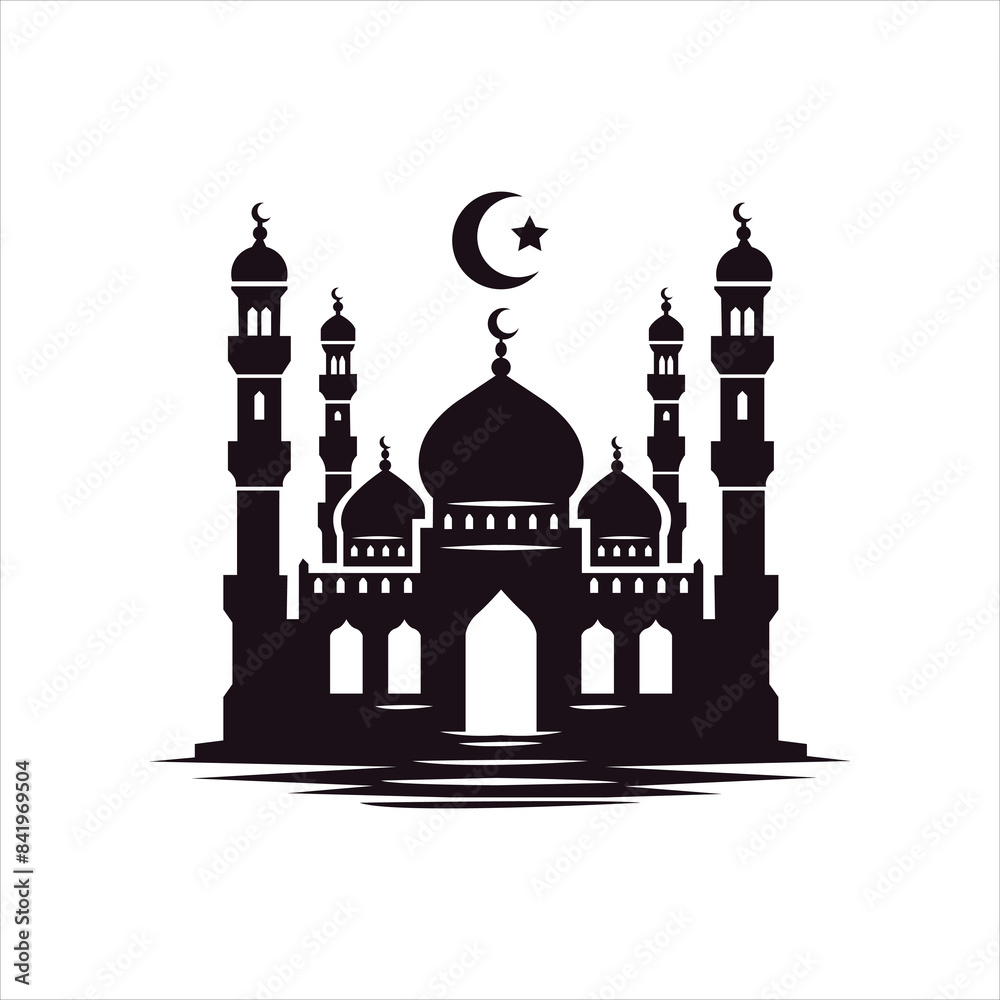 Mosque vector Illustration, white background, creative design. Mosque vector Illustration, white background, creative design.