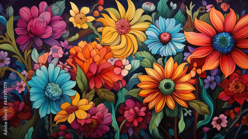 colorful flowers background