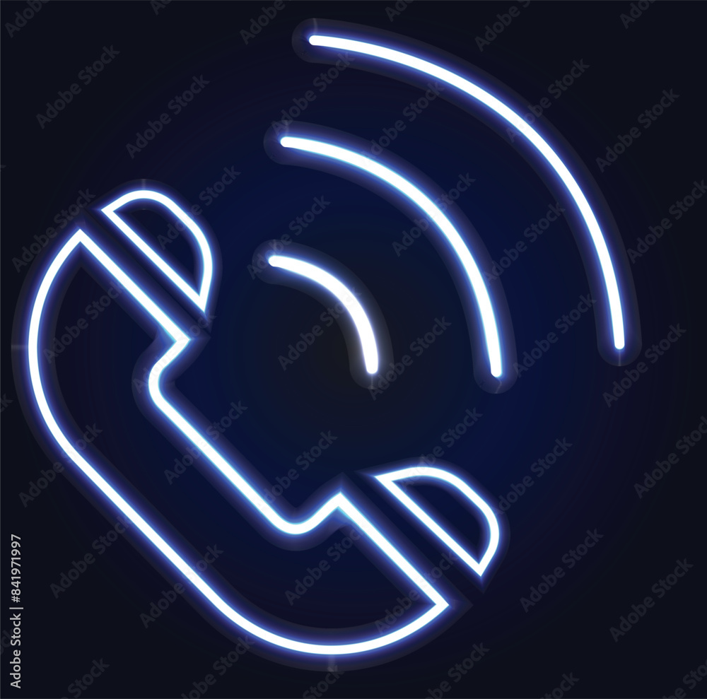 Phone neon icon in trendy neon style isolated on dark blue background. phone icon with light glowing effect., wireless icon Phone neon icon in trendy neon style isolated on dark blue background. phone icon with light glowing effect., wireless icon