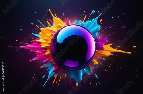 Abstraction - light explosion on a dark background - Pop art