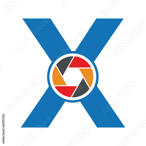 Initial Camera Lens Logo combine with letter X vector template Free Download Initial Camera Lens Logo combine with letter X vector template - GFXLoad