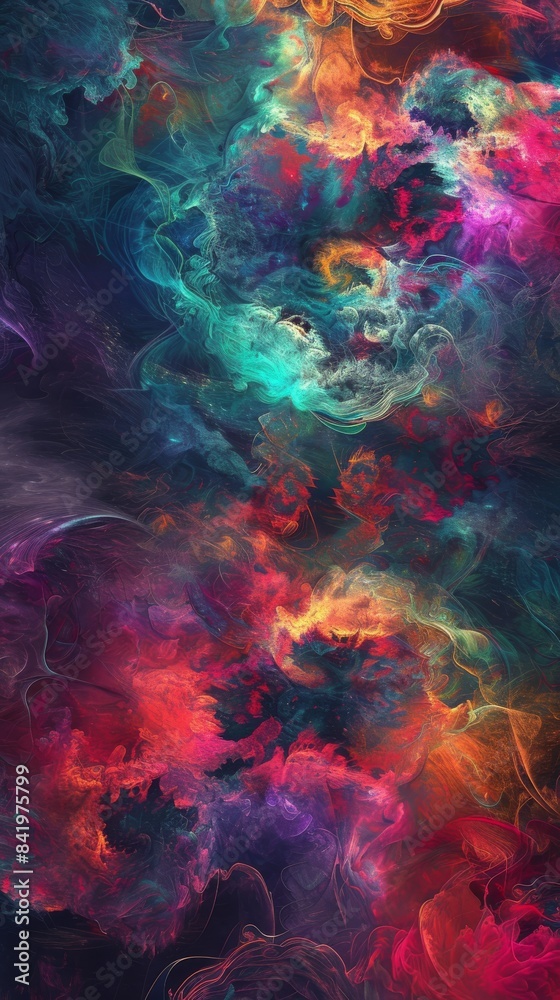 Colorful abstract digital art with vibrant swirling patterns and textures Colorful abstract digital art with vibrant swirling patterns and textures