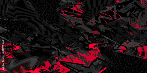 Dark Modern Abstract Urban Street Art Graffiti Style Vector Collage Illustration Background Template