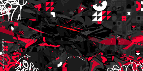 Creative Abstract Urban Street Art Graffiti Style Vector Collage Illustration Background Template