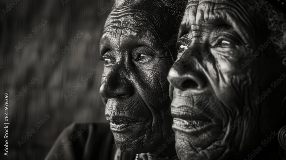 Black and white AI generated portraits