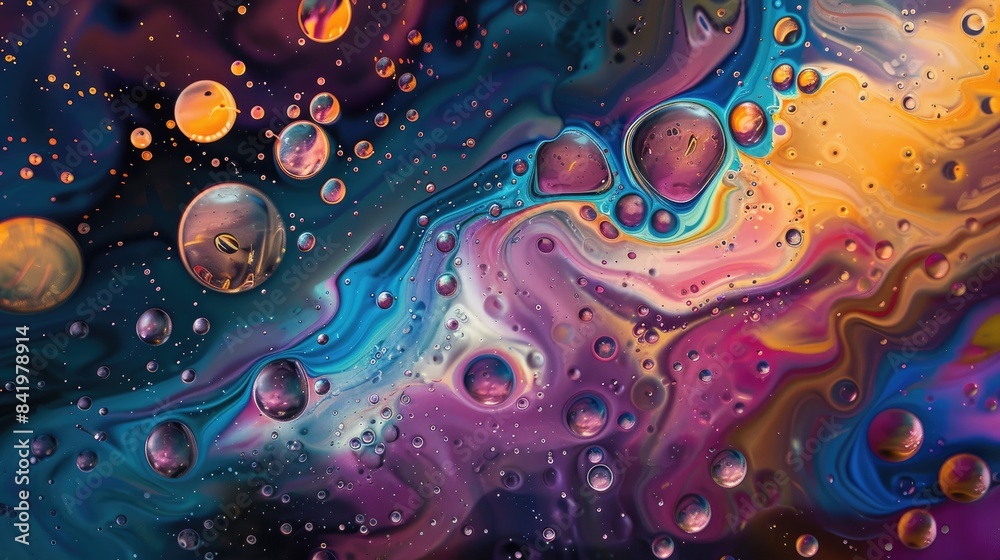 An artistic background featuring a 2D illustration of colorful particles resembling liquid droplets suspended in the air creating a mesmerizing display of random and unique chaos in abstrac An artistic background featuring a 2D illustration of colorful particles resembling liquid droplets suspended in the air creating a mesmerizing display of random and unique chaos in abstrac