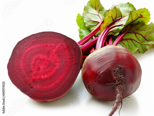 A fresh bunch of beets isol...