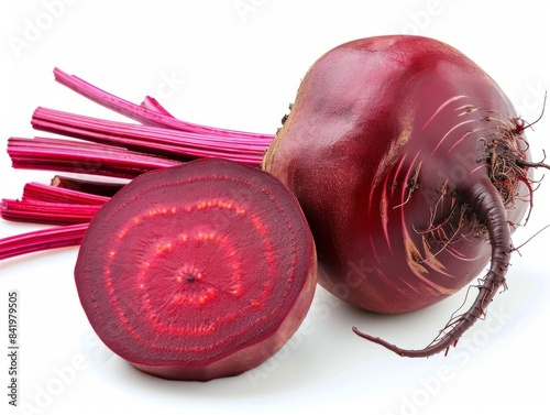 A fresh bunch of beets isol...