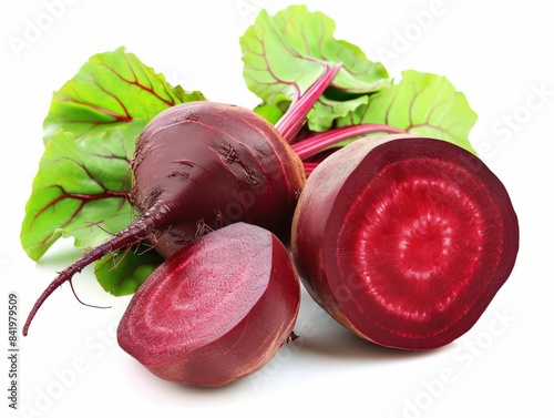 A fresh bunch of beets isol...