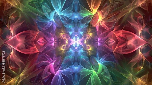 Abstract background with a beautiful and unique multicolor kaleidoscope pattern