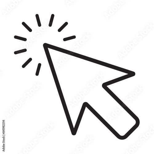 Click icon vector, Mouse pointer arrow, Cursor clicking vector icon. Vector illustration.