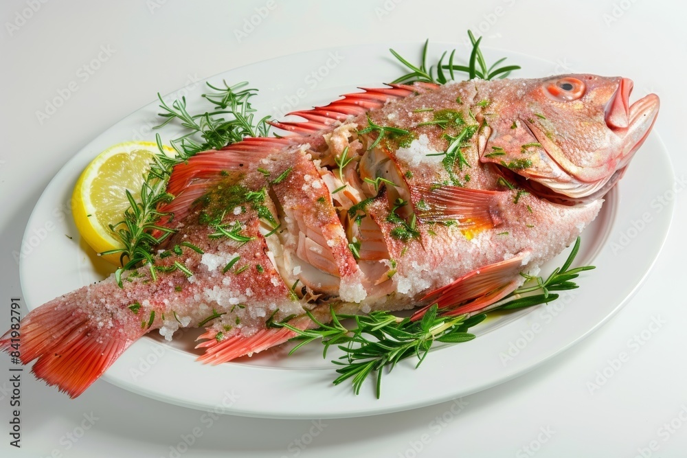 Baked Red Snapper Infused with Salt and Herbs Baked Red Snapper Infused with Salt and Herbs