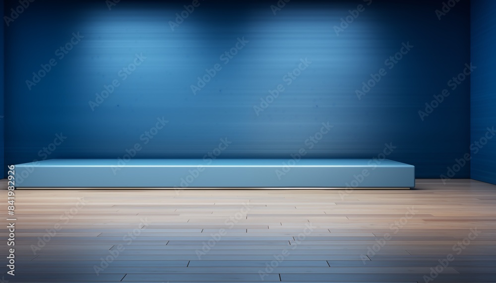 empty room with wood floor with blue wall empty room with wood floor with blue wall