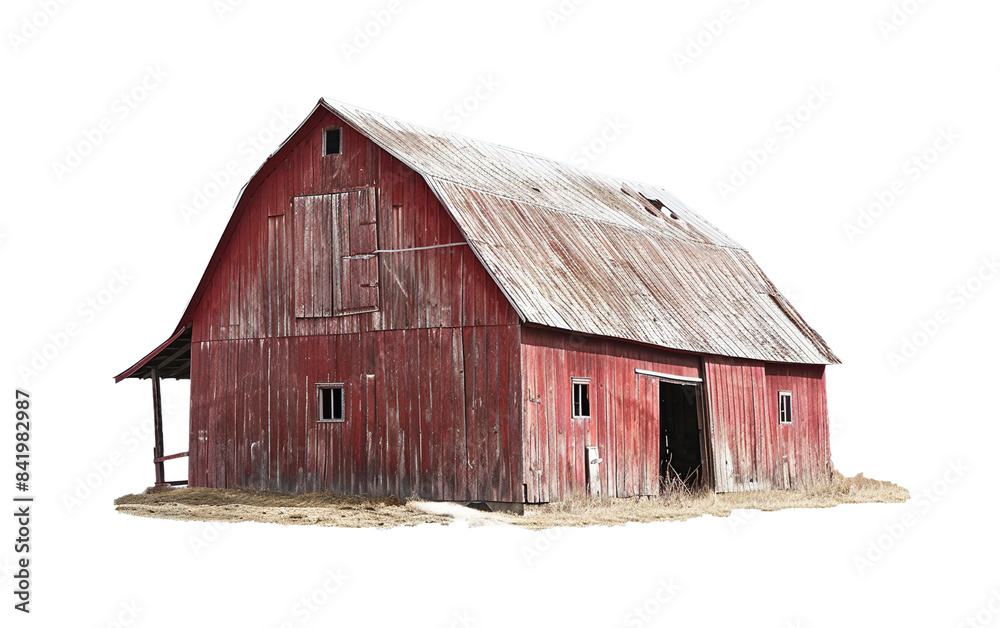Red barn isolated on white or transparent background Red barn isolated on white or transparent background