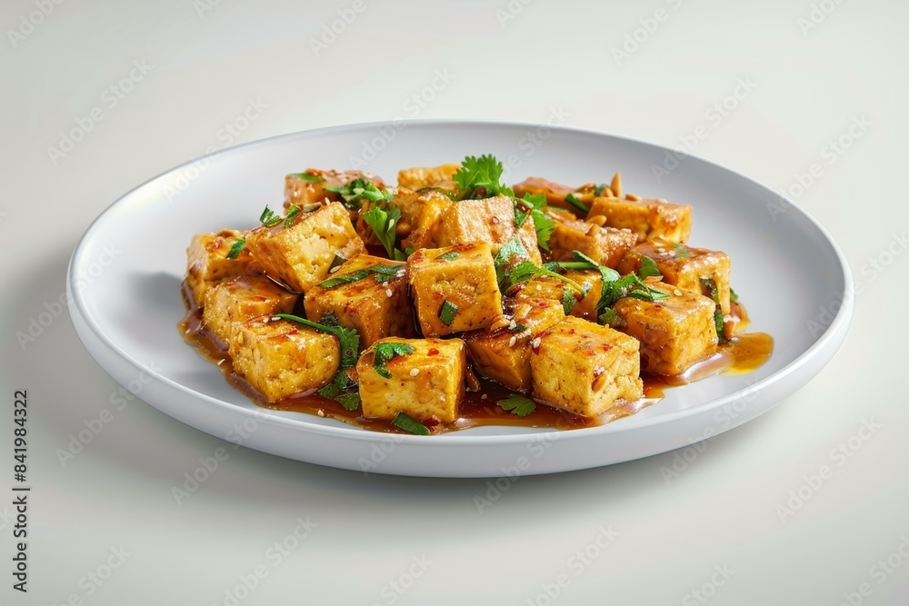Delicious Baked Tofu Szechuan Style with Dry Sherry and Peanut Butter