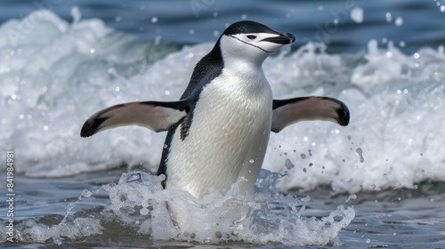 Chinstrap penguin commutes from breeding grounds to sea