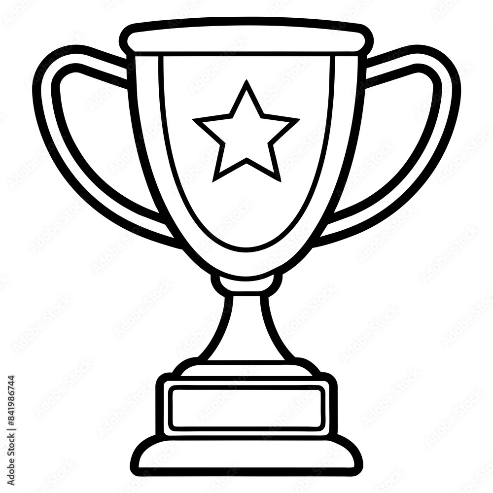 Trophy line art vector silhouette on white background Trophy line art vector silhouette on white background