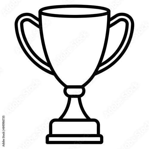 Trophy line art vector silhouette on white background © Chayon Sarker