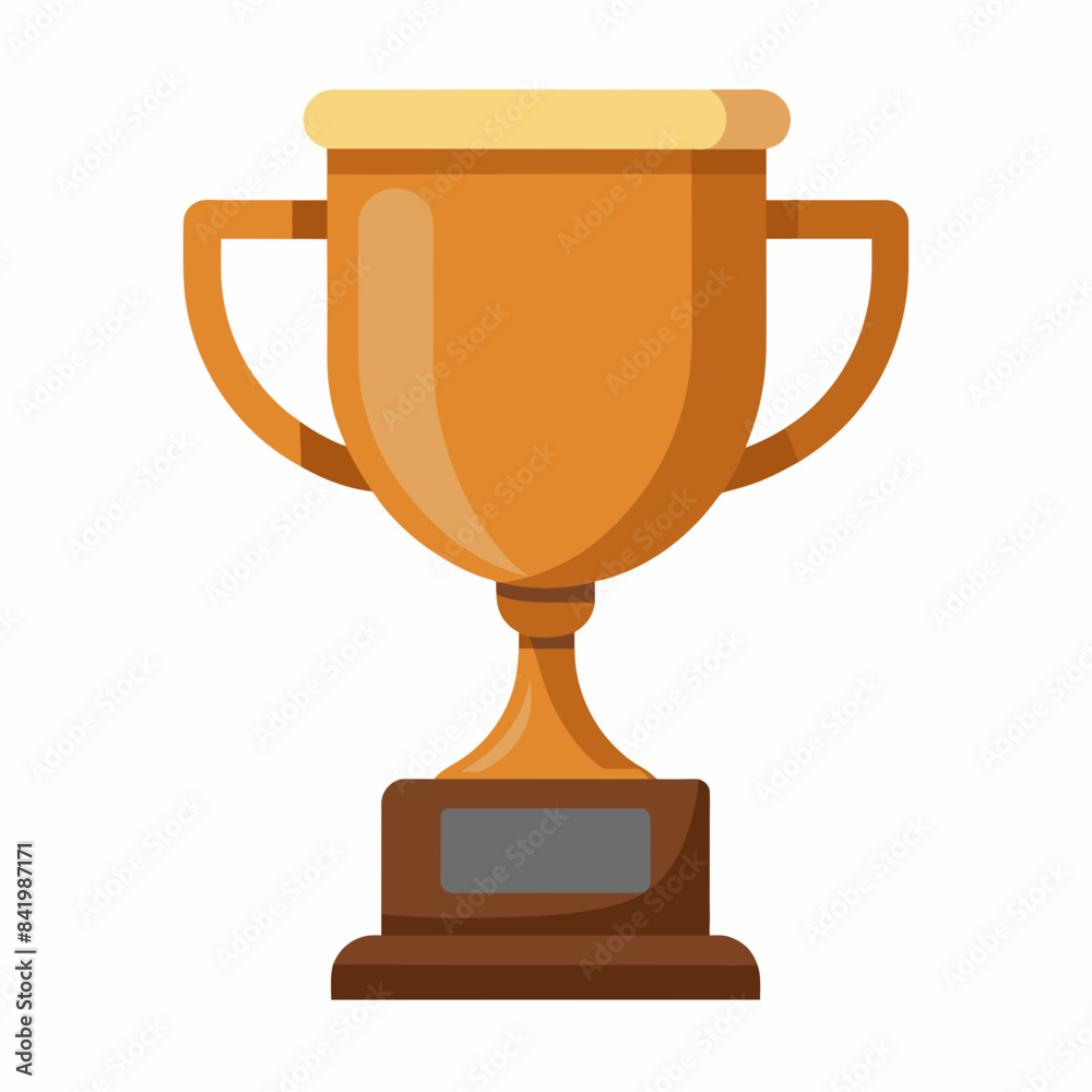 Bronze trophy flat view flat icon on the white background Bronze trophy flat view flat icon on the white background