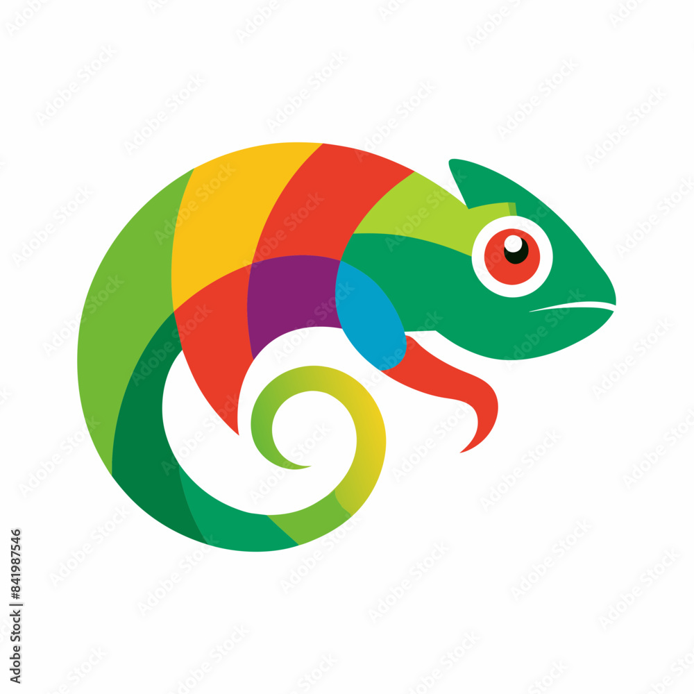 Fototapeta premium Colorful chameleon logo vector illustration 