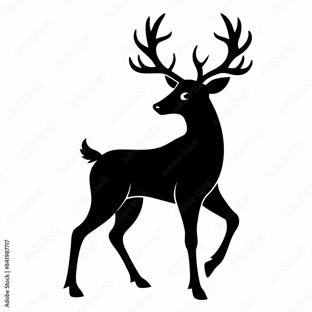 Reindeer vector silhouette on white background Reindeer vector silhouette on white background