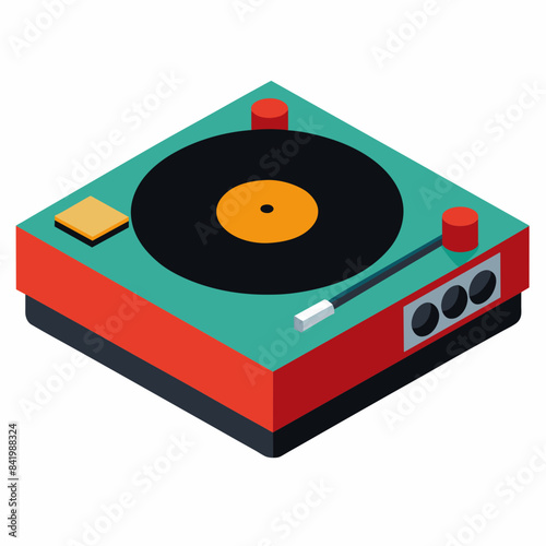 Vinyl player mockup white background
