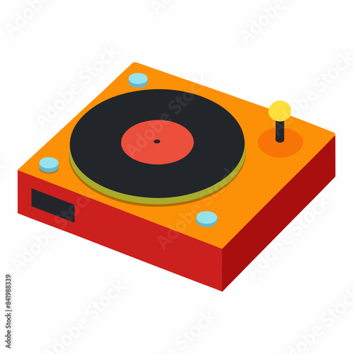 Vinyl player mockup white background