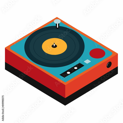 Vinyl player mockup white background