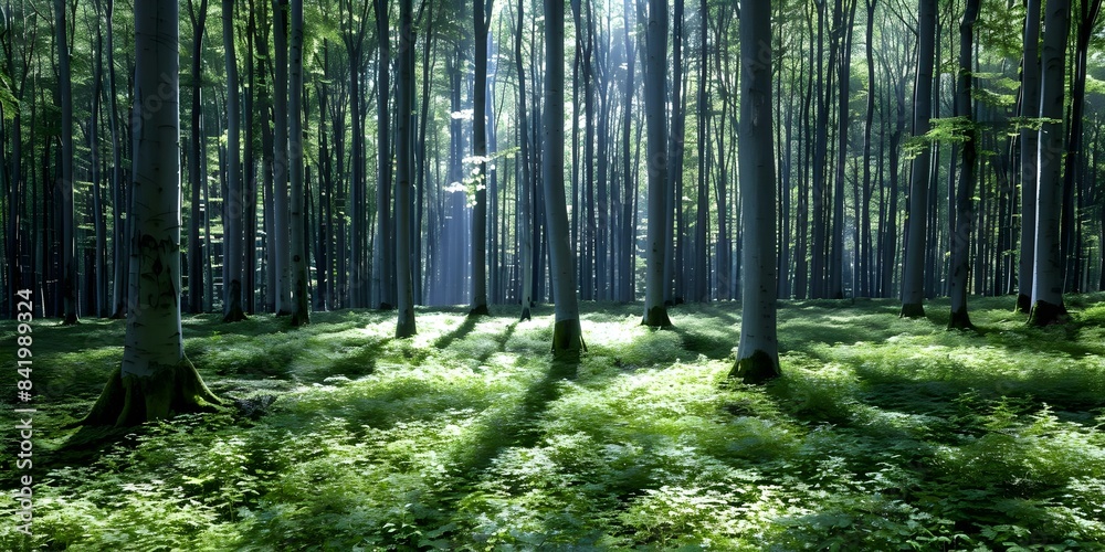 Obraz premium Discover the vital role of oldgrowth forests in biodiversity and climate protection. Concept Biodiversity conservation, Old-growth forests, Climate protection, Ecosystem services