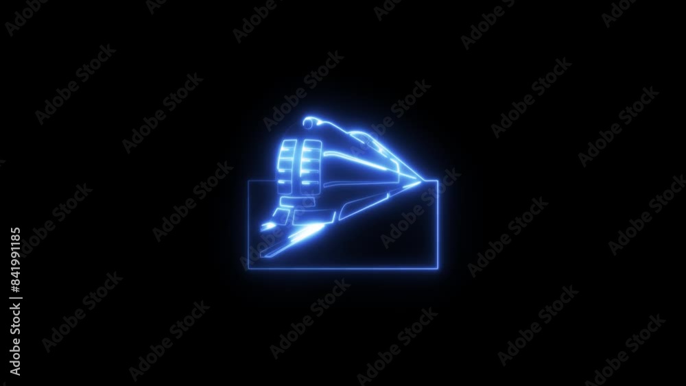 Abstract glowing neon train black background animation Abstract glowing neon train black background animation