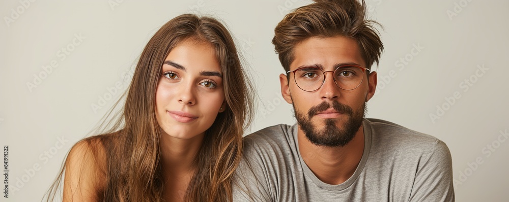 Intimate portrait of young, stylish couple Intimate portrait of young, stylish couple