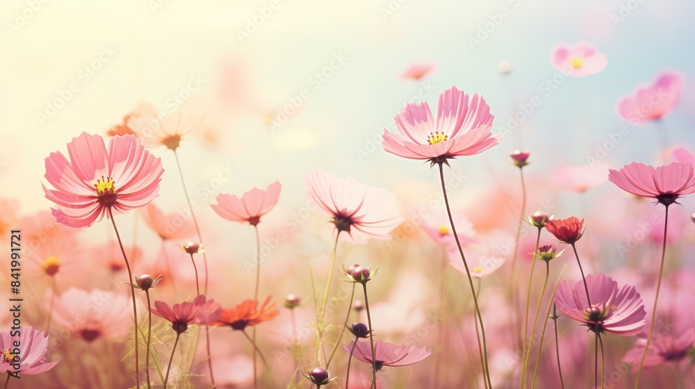 pink flowers in the field pink flowers in the field