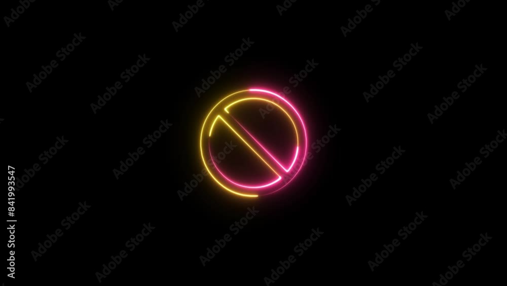 Not allowed sign. Neon glowing graphic design Not allowed sign. Neon glowing graphic design
