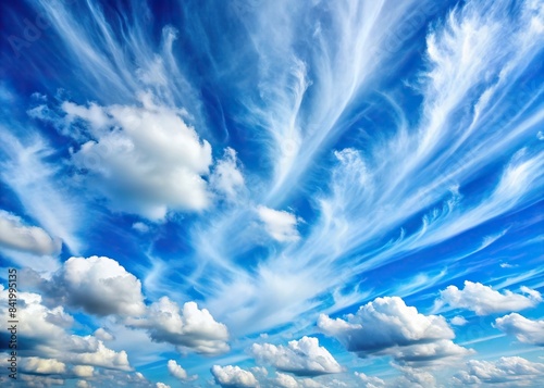 Blue sky with streaky clouds  blue sky  streaky clouds  nature  scenic  weather  sky  outdoors  peaceful  tranquil  beauty  landscape  fluffy clouds  clear sky  serene  tranquility  atmosphere