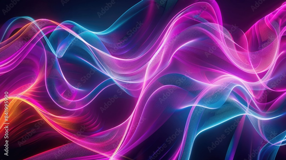 Neon waves illuminated abstractly Neon waves illuminated abstractly