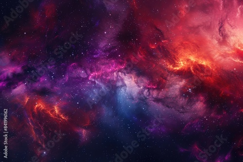 Generative Nebula Art  Colorful Wallpaper Featuring Red Space Background