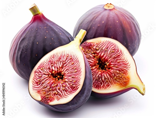 Fresh figs on white background