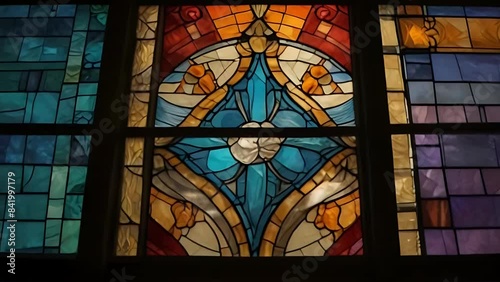 stained glass window 4k animation lofi