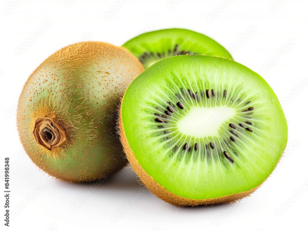 Fototapeta premium Fresh kiwi fruit on white background