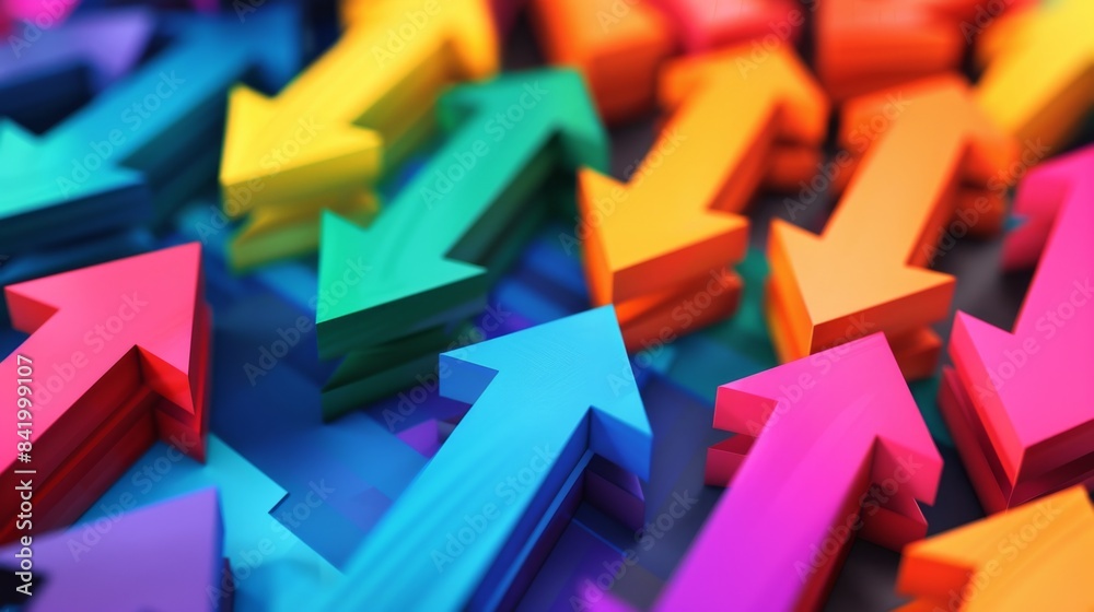 Colorful Arrows Pointing Upwards - Generative AI Colorful Arrows Pointing Upwards - Generative AI