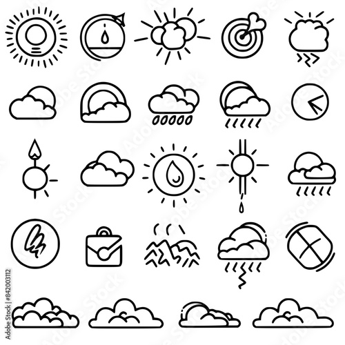 Rain icon, storm icon, weather icon, climate icon, meteorology icon, wind icon, snow icon, moon icon, thunderstorm icon, temperature icon, sun icon, cloud icon, nature icon, sky icon, winter icon, clo