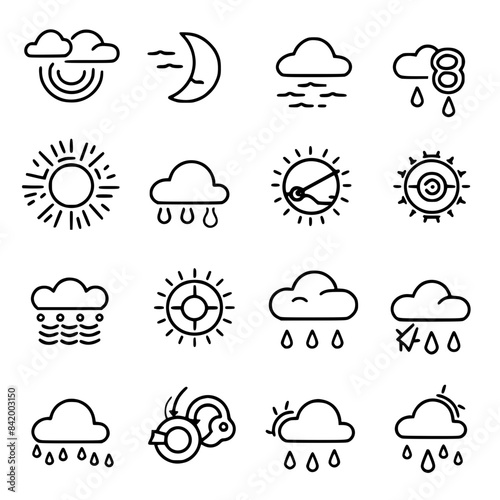 Rain icon, storm icon, weather icon, climate icon, meteorology icon, wind icon, snow icon, moon icon, thunderstorm icon, temperature icon, sun icon, cloud icon, nature icon, sky icon, winter icon, clo