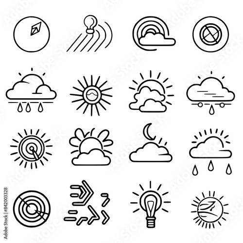 Rain icon, storm icon, weather icon, climate icon, meteorology icon, wind icon, snow icon, moon icon, thunderstorm icon, temperature icon, sun icon, cloud icon, nature icon, sky icon, winter icon, clo