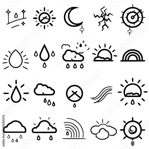 Rain icon, storm icon, weather icon, climate icon, meteorology icon, wind icon, snow icon, moon icon, thunderstorm icon, temperature icon, sun icon, cloud icon, nature icon, sky icon, winter icon, clo